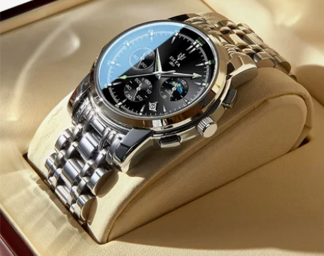 手表男士2017新款防水运动精钢夜光石英学...