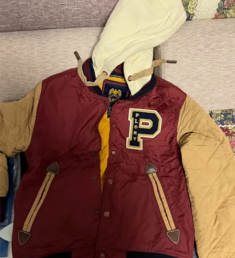 PLORY 连帽棒球棉服  95 新  1...