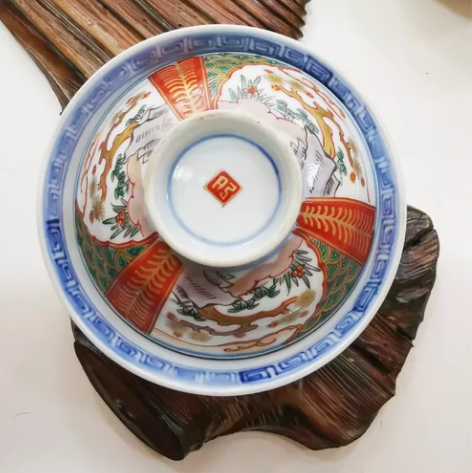 日本回流 明治时期的老盖碗 老肥前盖碗伊万...