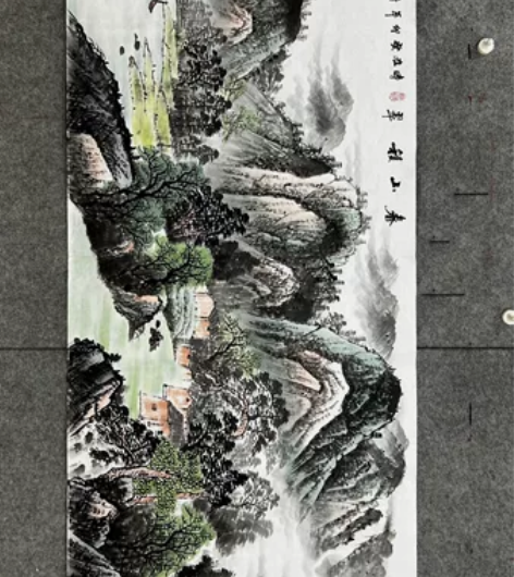 精品 捡漏款，山水画，纯手绘，客厅装饰画办...