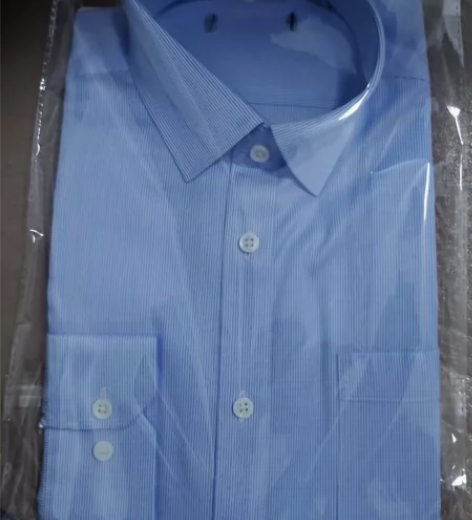 全棉免烫衬衫，浅兰色短袖，样衣38-42码...