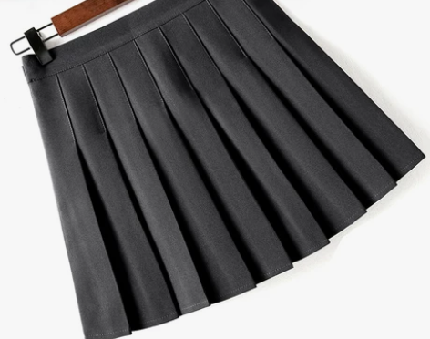 [春款中厚]高腰百褶裙女秋冬短裙夏学生黑色...