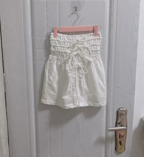 全新！拆下来的吊牌还在，超高腰白色松紧包臀...