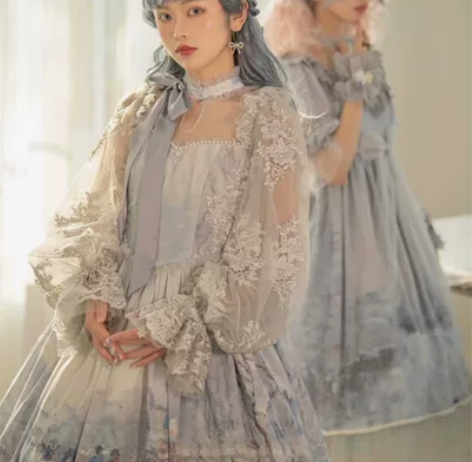 凛冬觅境op  sp  cla莫奈油画连衣...