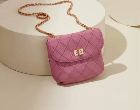 avalea 小香风菱格包黑色链条包真皮女...