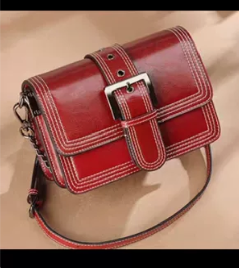 袋鼠真皮女包牛皮小方包法式小众高级感女士时...