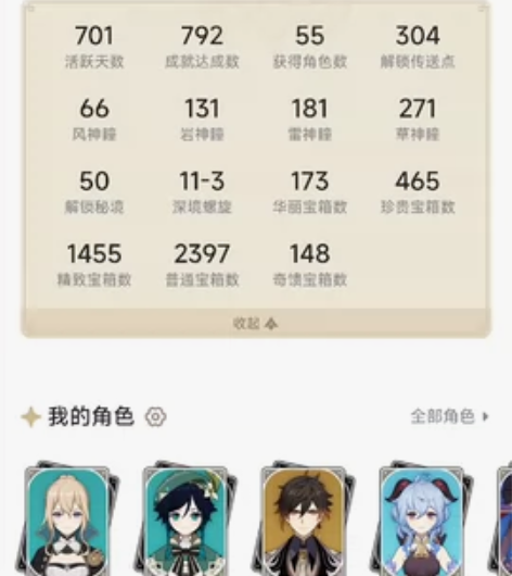 原神冒险60阶，33黄大保底，圣遗物基本都...