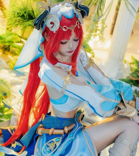 原神妮露cosplay全套 蓝色服装女西域...