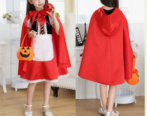 万圣节小红帽儿童服装猎人大灰狼环保树老奶奶...