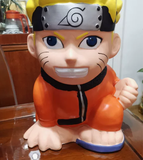 火影忍者周边鸣人 超大号玩偶摆件存钱罐卡通...