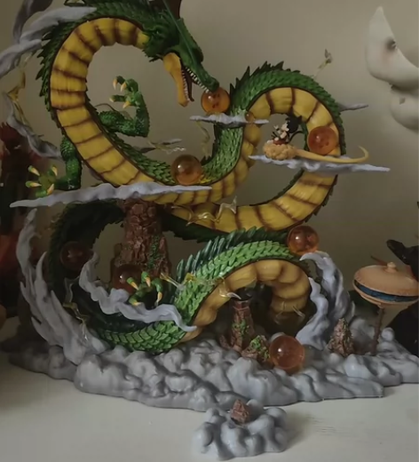 七龙珠动漫GK神龙与小悟空超大雕像场景手办...