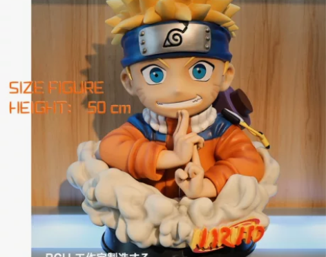 超大火影忍者童年鸣人半身胸像雕像手办gk模...