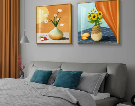 现代客厅装饰品 北欧风向日葵花卉卧室床头装...