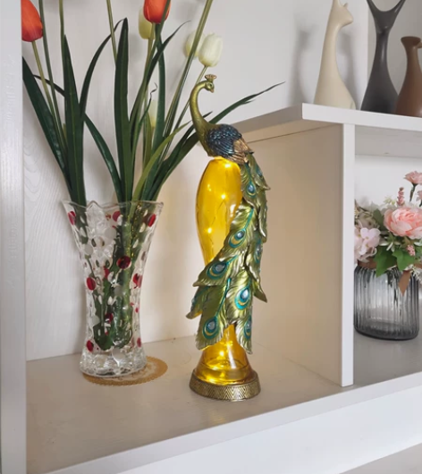 高档奢华创意孔雀装饰摆件客厅玄关软装工艺品...