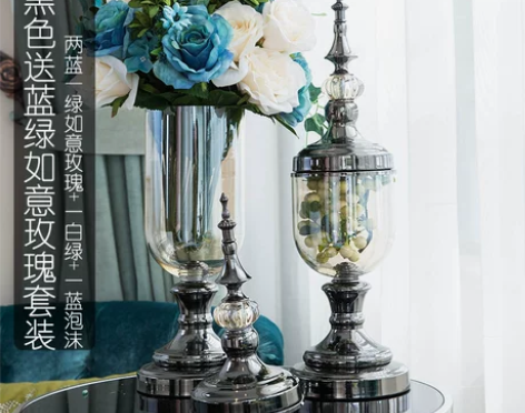 透明水晶美式玻璃创意现代家居装饰品客厅电视...