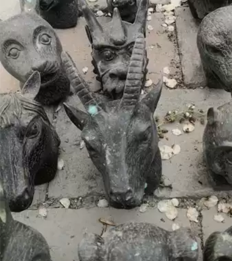 纯铜十二生肖兽首摆件圆明园复制品古玩摆件古...