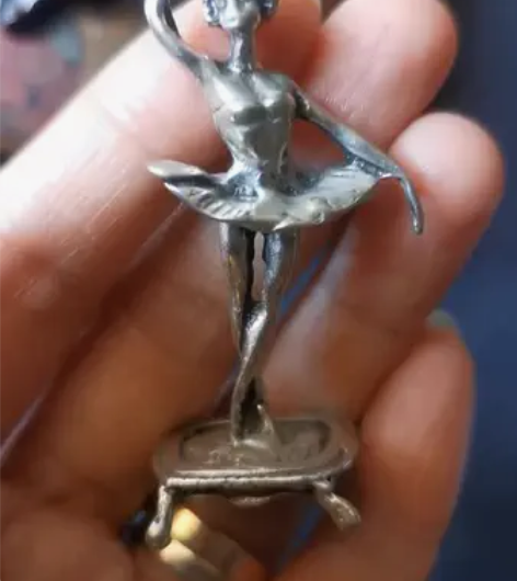 欧洲回流老银器摆件芭蕾舞者意大利手工纯银摆...