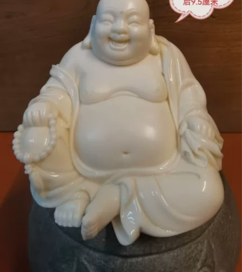 德化白瓷弥勒笑佛摆件名家作品收藏居家会所茶...