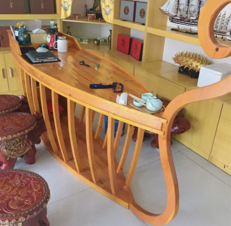 帆船造型 吧台 创意实木桌 如图所示，格调...