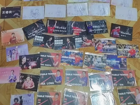 出国乒周边，有手幅，明信片，小卡，方卡，i...