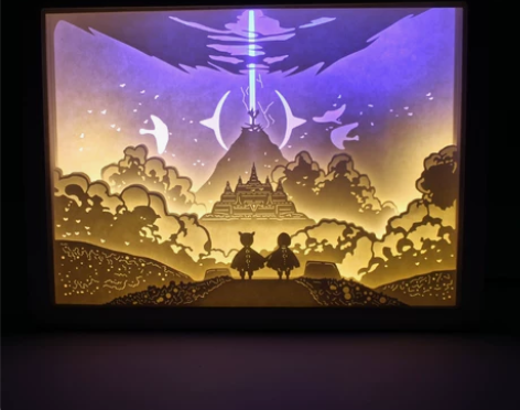 sky光遇周边创意3D立体纸雕灯USB电池...