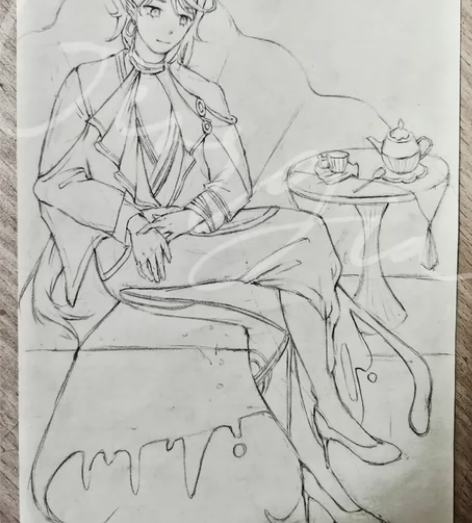 二次元手绘黑白全身加背景35包邮 不要直接...