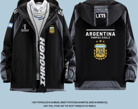 2022年卡塔尔世界杯阿根廷队夺冠外套夹克...