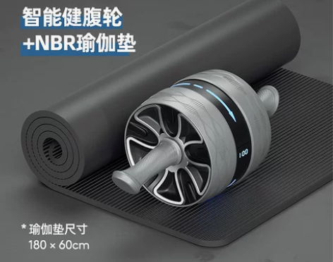 朗威自动回弹健腹轮男士腹肌轮健身器材家用运...