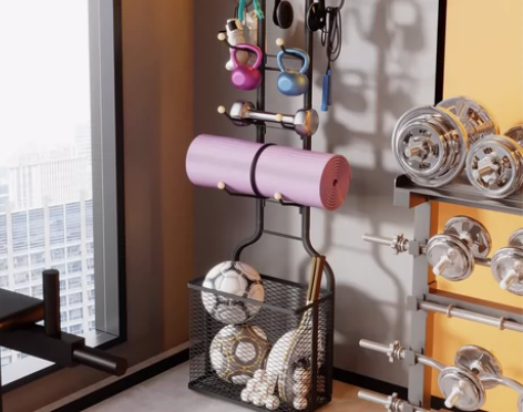 【全新包邮】落地式运动器材收纳架健身房居家...