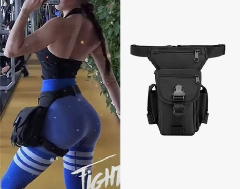 健身腰包女摩托车机车户外运动腿包男女骑高级...