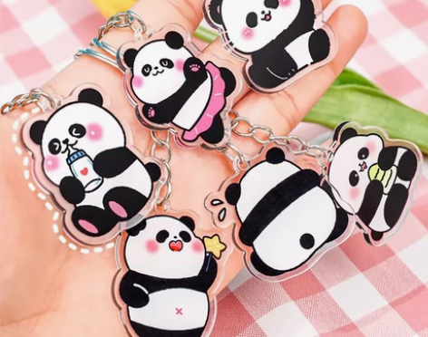 亚克力可爱卡通挂件钥匙扣 随机4个（可适当...