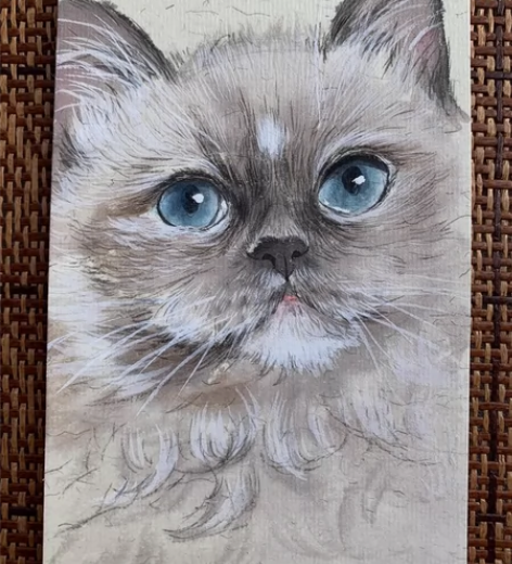 国画手绘宠物头像定制 宠物国画 来图定制 ...