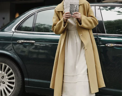 漞渡 羊毛定制双面呢大衣女新款流行中长款清...