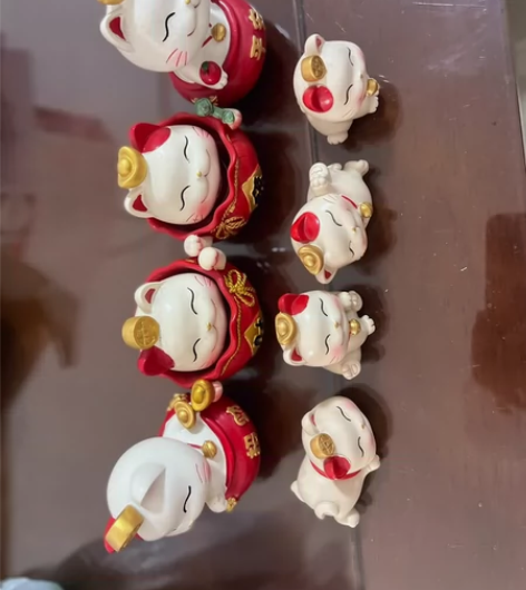 招财猫摆件办公家居店铺开业创意小号汽车中控...