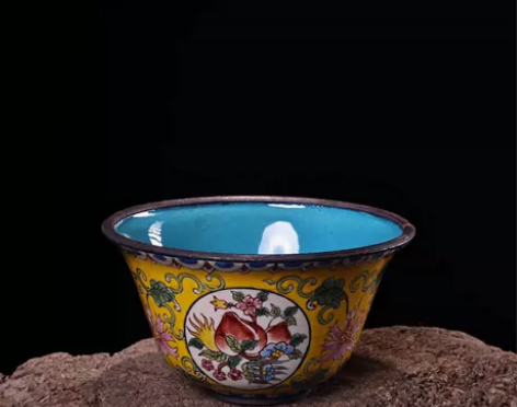 珍品旧藏收清代纯手绘珐琅彩小碗 画工精湛 ...