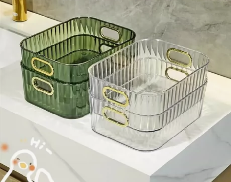 8.98元两个！！超级网红轻奢透明收纳盒小...