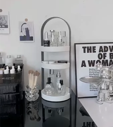 高级化妆收纳盒ins梳妆台收纳架化妆品桌面...