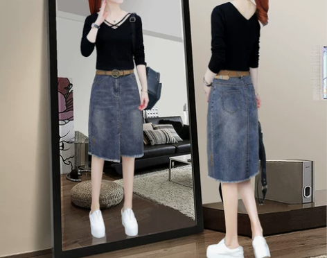 字裙牛仔裙夏半身女2022年新款薄款包臀裙子