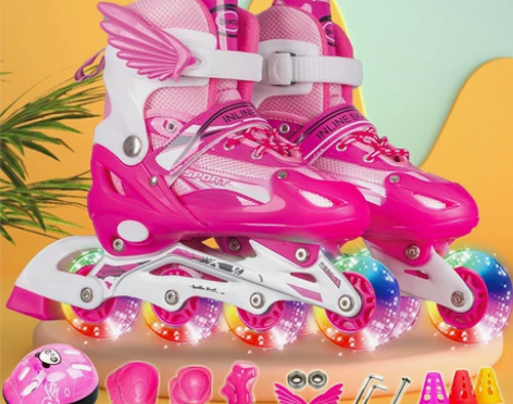 米士奇溜冰鞋男女儿童成人全套装旱冰轮滑鞋直...