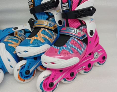 全新米高906s轮滑鞋套装配米高头盔护具轮...