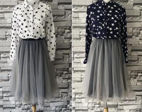 三层网纱裙女欧根纱打底裙松紧高腰显瘦网纱中...