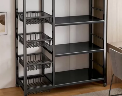 #厨房置物架 四层置物架，家用厨房收纳架置...