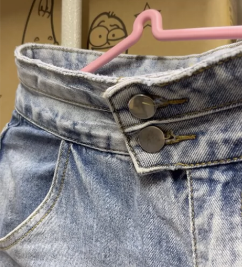 高腰七分牛仔裤 显腿长！显腿长！显腿长！ ...