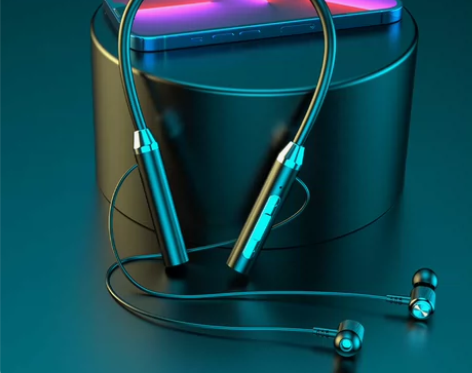 新款蓝牙无线耳机 挂脖运动双耳入耳颈挂式超...